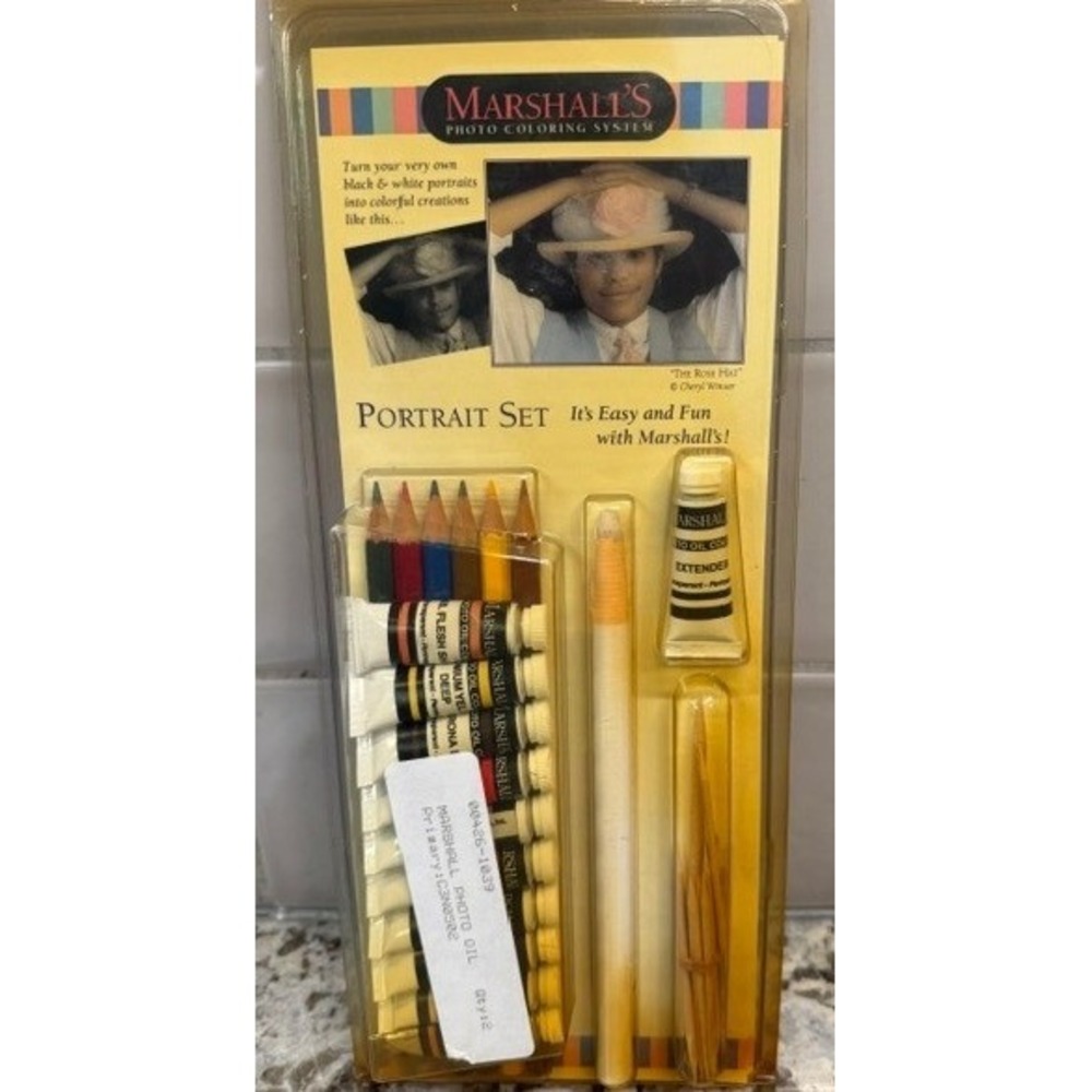 Marshalls Photo Coloring System Portrait Set Oil Colors Pencils Kit NEW